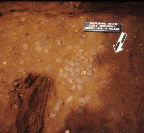 Mound 6 floor with sherds